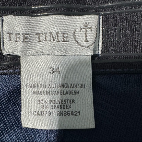 Tee Time Golf Shorts Navy Blue with White Golfer Dots Size 34 - Picture 6 of 11